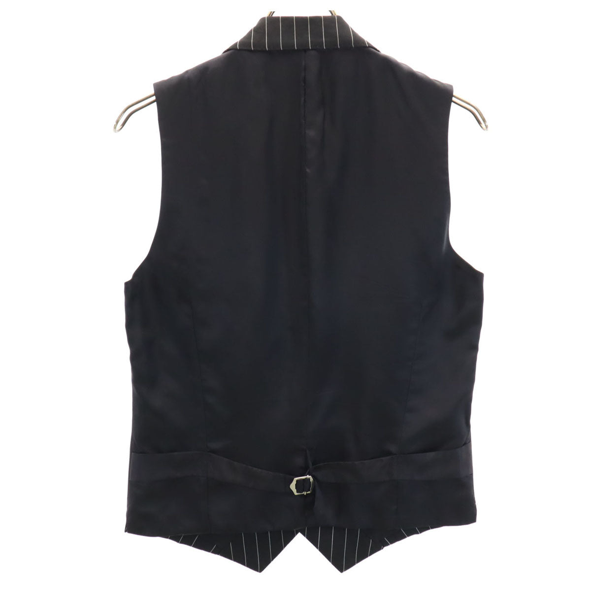 JOHN LAWRENCE SULLIVAN ジョンローレンスサリバン 日本製 シルクブレンド ストライプ柄 ジレベスト 36 ブラック メンズ