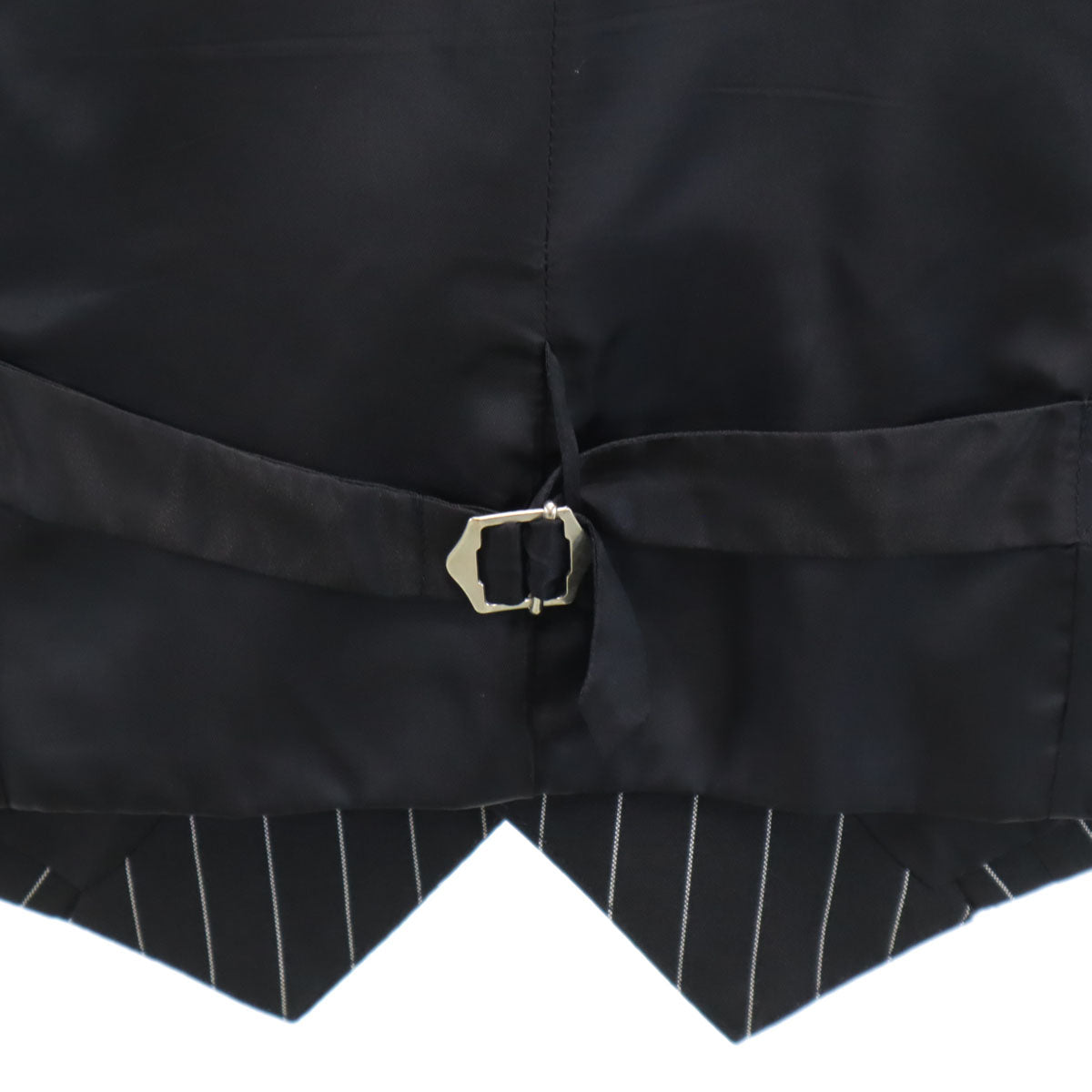 JOHN LAWRENCE SULLIVAN ジョンローレンスサリバン 日本製 シルクブレンド ストライプ柄 ジレベスト 36 ブラック メンズ