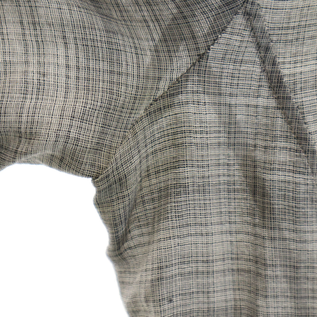 CELINE セリーヌ フランス製 シルクブレンド チェック柄 半袖 シャツ 42 グレー レディース