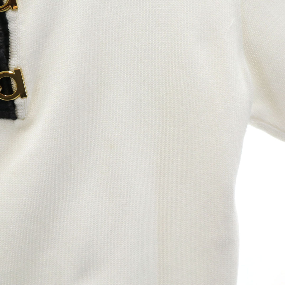 Salvatore Ferragamo サルヴァトーレフェラガモ 90s イタリア製 オールド 半袖 ニット XS ホワイト レディース