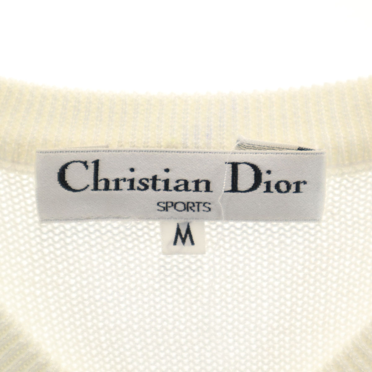 Christian Dior SPORTS クリスチャンディオールスポーツ 90s オールド 半袖 ニット M ホワイト レディース