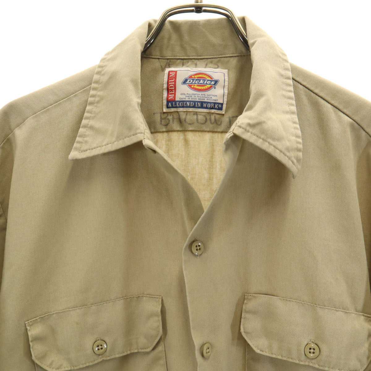Dickies ディッキーズ 半袖 ワークシャツ M ベージュ メンズ