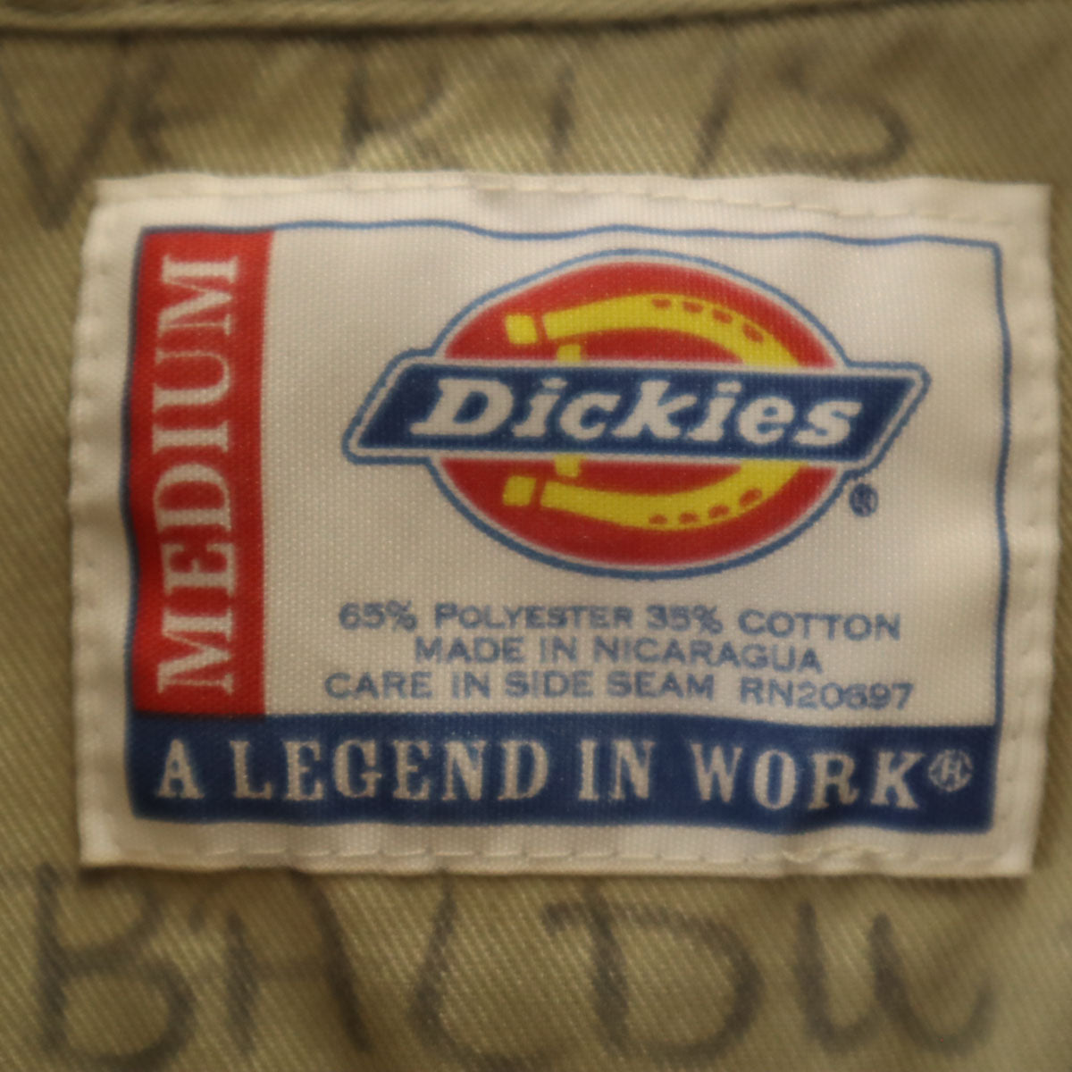 Dickies ディッキーズ 半袖 ワークシャツ M ベージュ メンズ