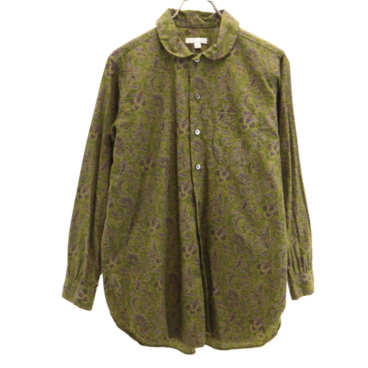 Engineered Garments エンジニアードガーメンツ USA製 ペイズリー柄 長袖 コットンシャツ 1 カーキ メンズ