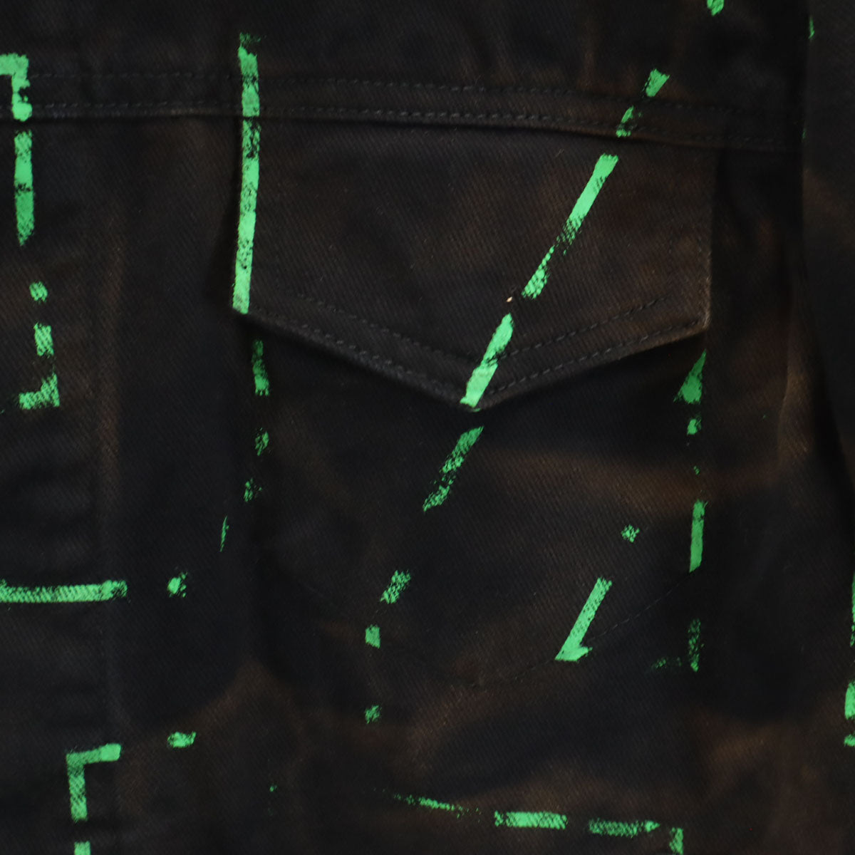 424 フォートゥーフォー ブリーチ加工 トラッカー ジャケット S ブラック メンズ