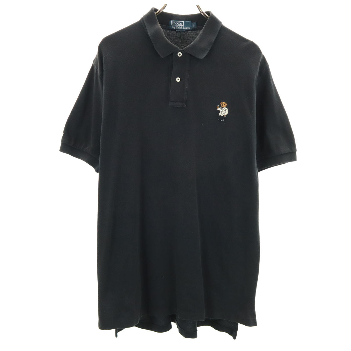 Polo by Ralph Lauren ポロバイラルフローレン 半袖 鹿の子 ポロシャツ L ブラック メンズ