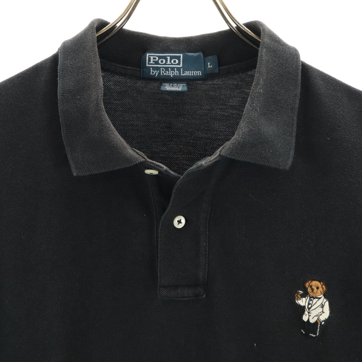 Polo by Ralph Lauren ポロバイラルフローレン 半袖 鹿の子 ポロシャツ L ブラック メンズ