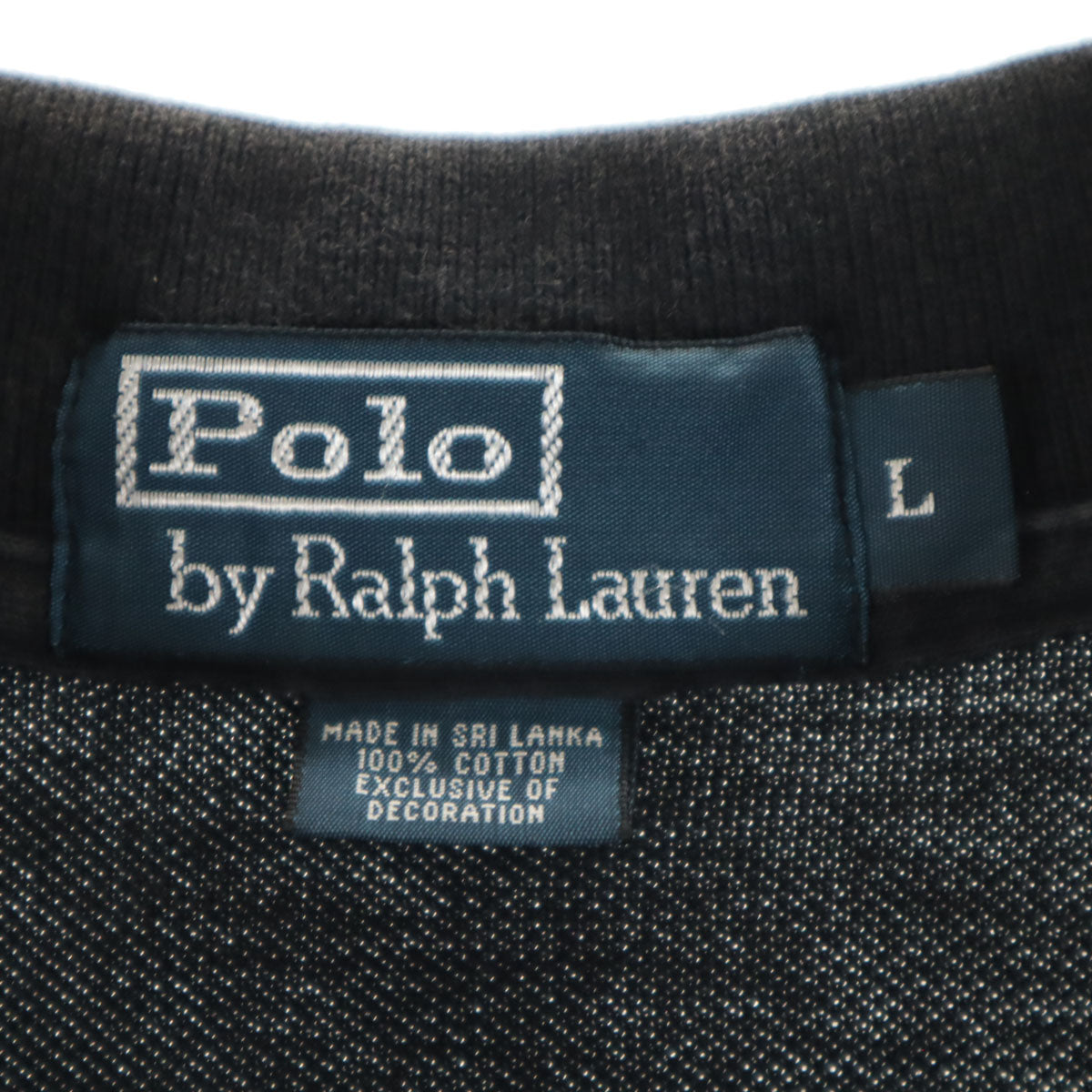 Polo by Ralph Lauren ポロバイラルフローレン 半袖 鹿の子 ポロシャツ L ブラック メンズ