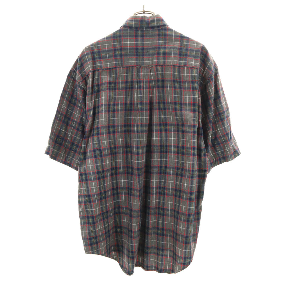GAP ギャップ 90s オールド チェック柄 半袖 ボタンダウンシャツ L グレー系 メンズ