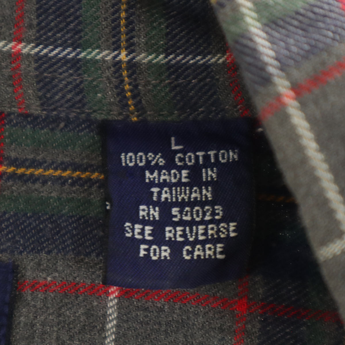 GAP ギャップ 90s オールド チェック柄 半袖 ボタンダウンシャツ L グレー系 メンズ