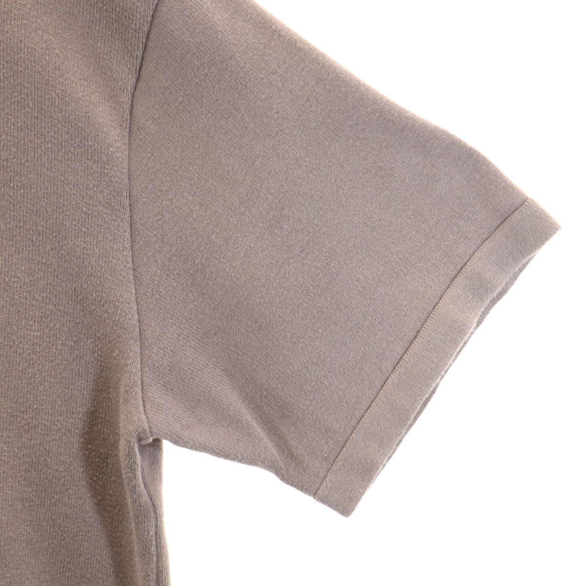 crepuscule クレプスキュール 日本製 5分袖 ハーフジップ ニット ポロシャツ 3 ブラウン メンズ