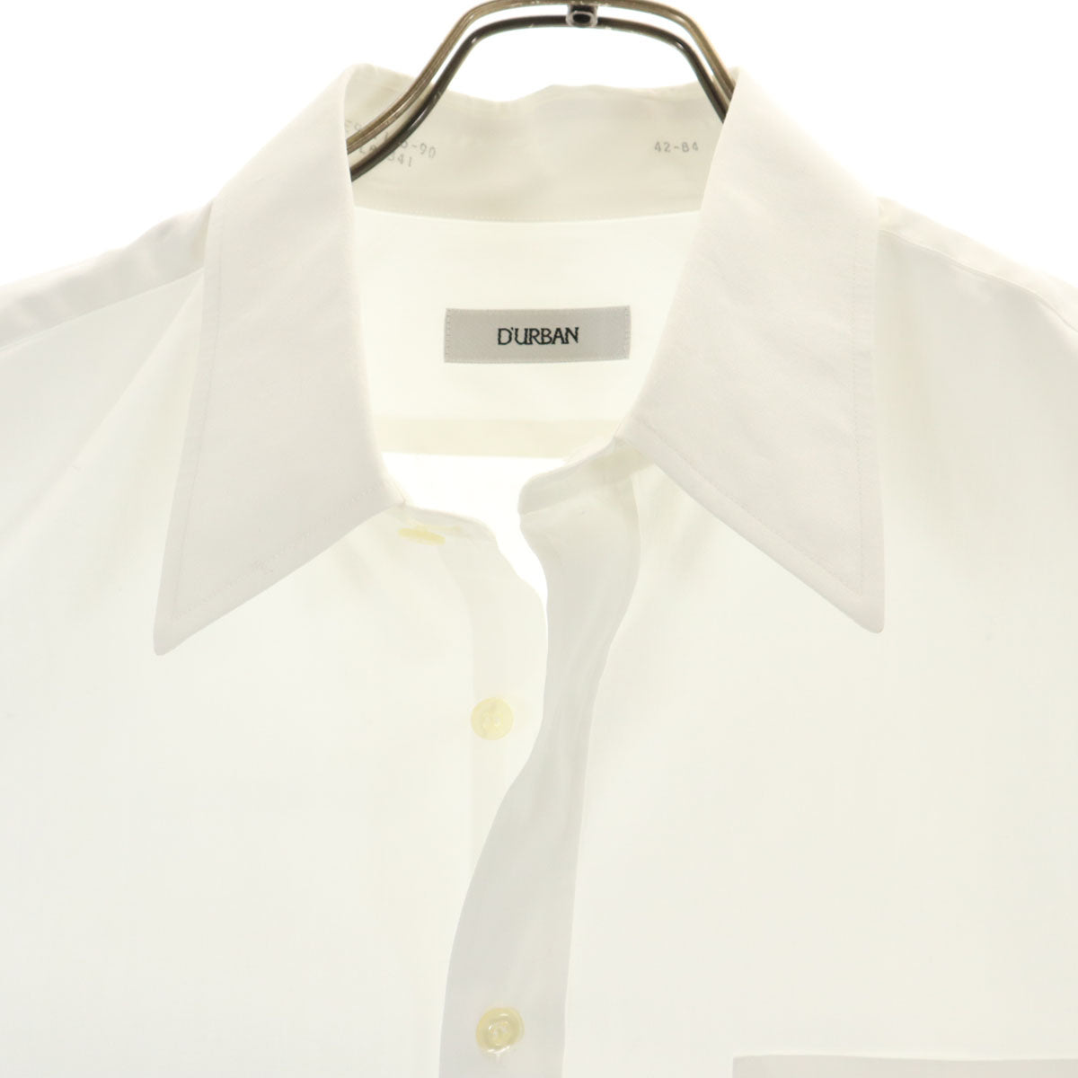 Durban ダーバン 日本製 長袖 ワイシャツ 42-84 白 メンズ