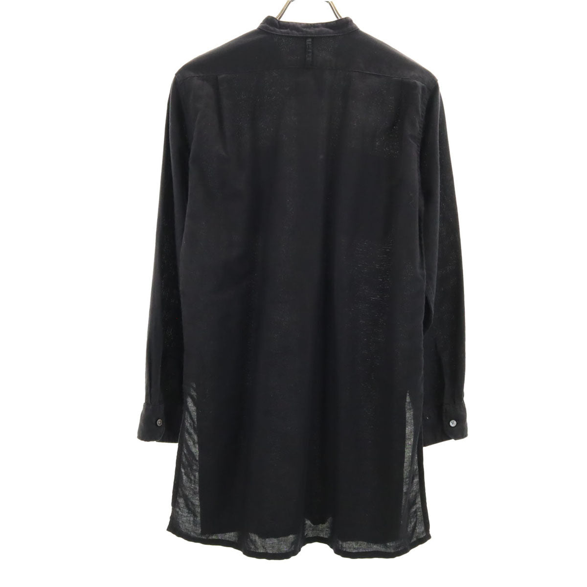 ENGINEERED GARMENTS エンジニアドガーメンツ USA製 リネンブレンド 長袖 ハーフボタン シャツ XS 黒 プルオーバー メンズ