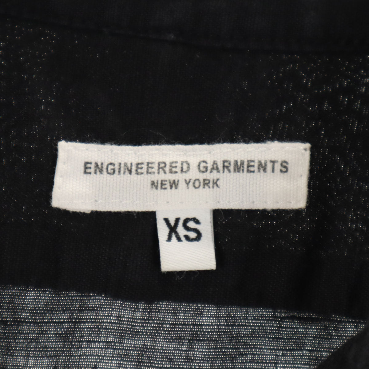 ENGINEERED GARMENTS エンジニアドガーメンツ USA製 リネンブレンド 長袖 ハーフボタン シャツ XS 黒 プルオーバー メンズ