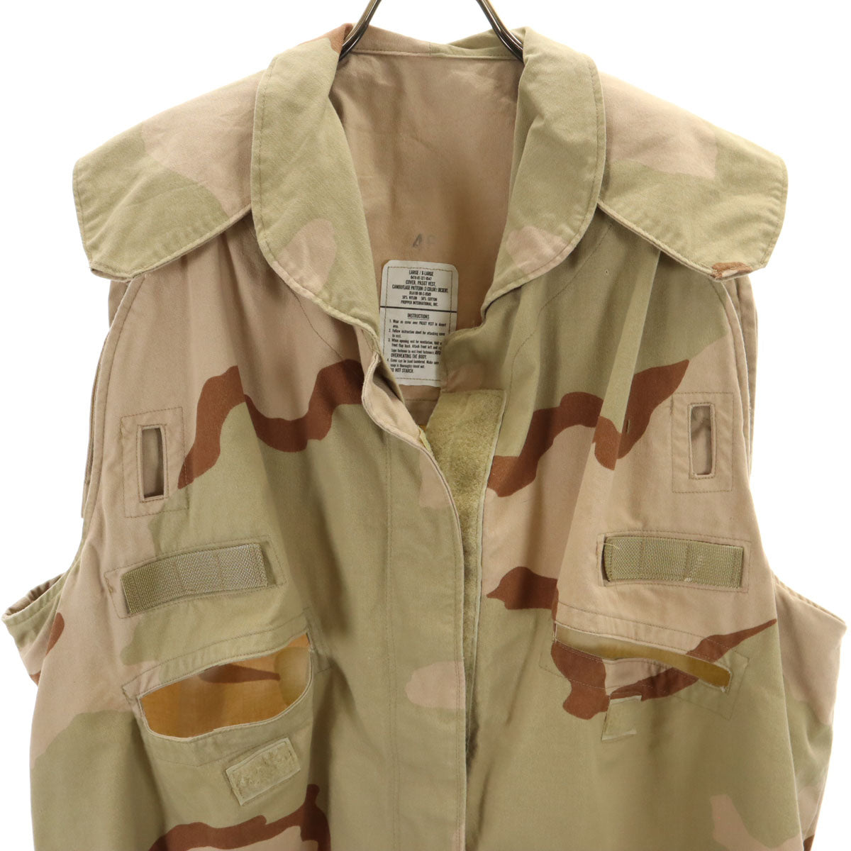 US ARMY アメリカ軍 90s DLA オールド カモフラ柄 ベスト L/XL カーキ系 PROPPER INTERNATIONAL 迷彩 レディース