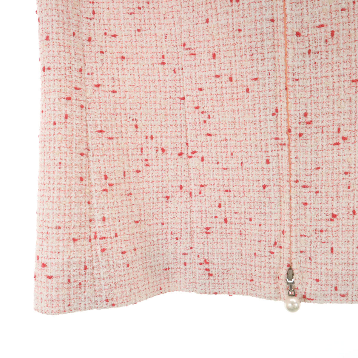 未使用 Rene ルネ 日本製 5分袖 ツイード ジャケット 34 ピンク系 レディース