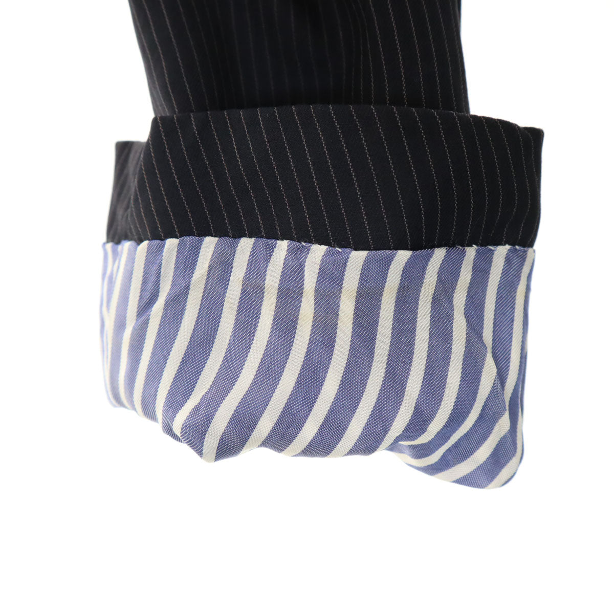 TOMORROWLAND トゥモローランド ウールブレンド ストライプ柄 長袖 テーラードジャケット 44 ネイビー メンズ