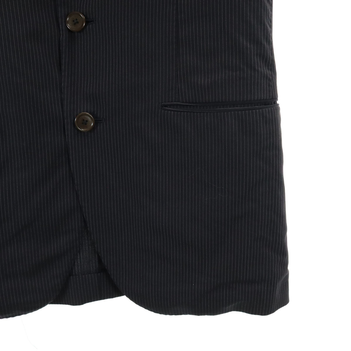 TOMORROWLAND トゥモローランド ウールブレンド ストライプ柄 長袖 テーラードジャケット 44 ネイビー メンズ