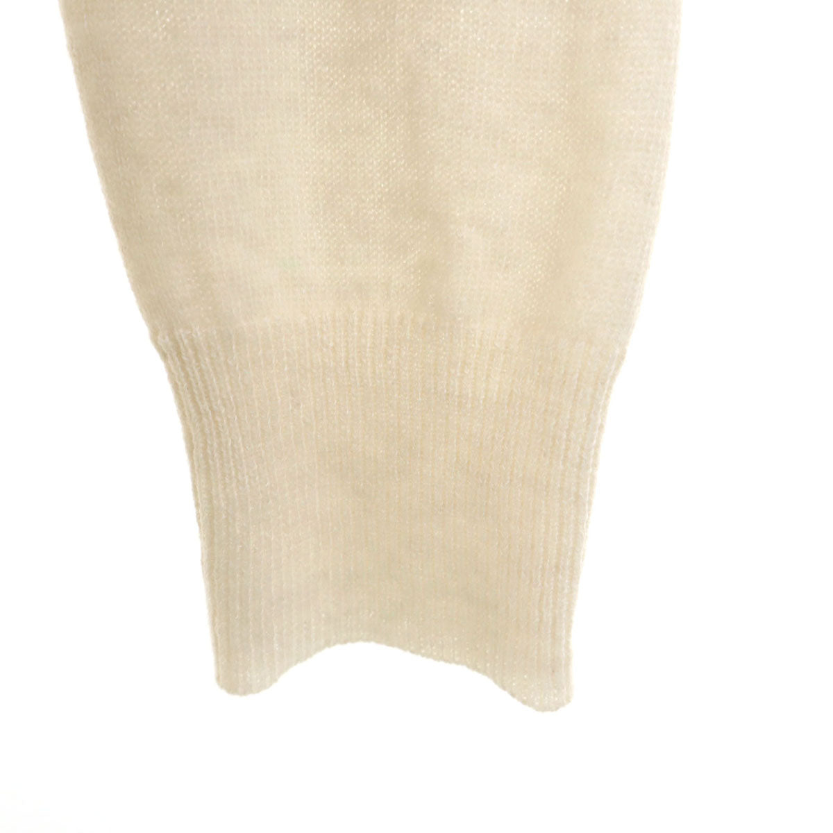 ma`ry`ya マリア イタリア製 リネンブレンド 長袖 Vネック ニットカーディガン M アイボリー レディース