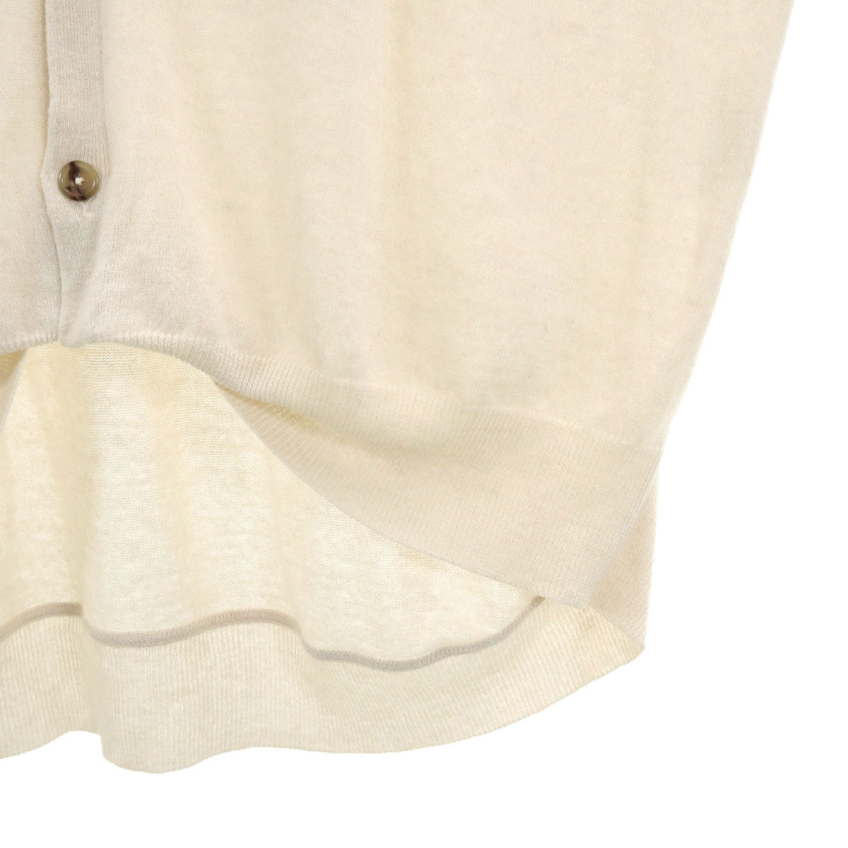 ma`ry`ya マリア イタリア製 リネンブレンド 長袖 Vネック ニットカーディガン M アイボリー レディース