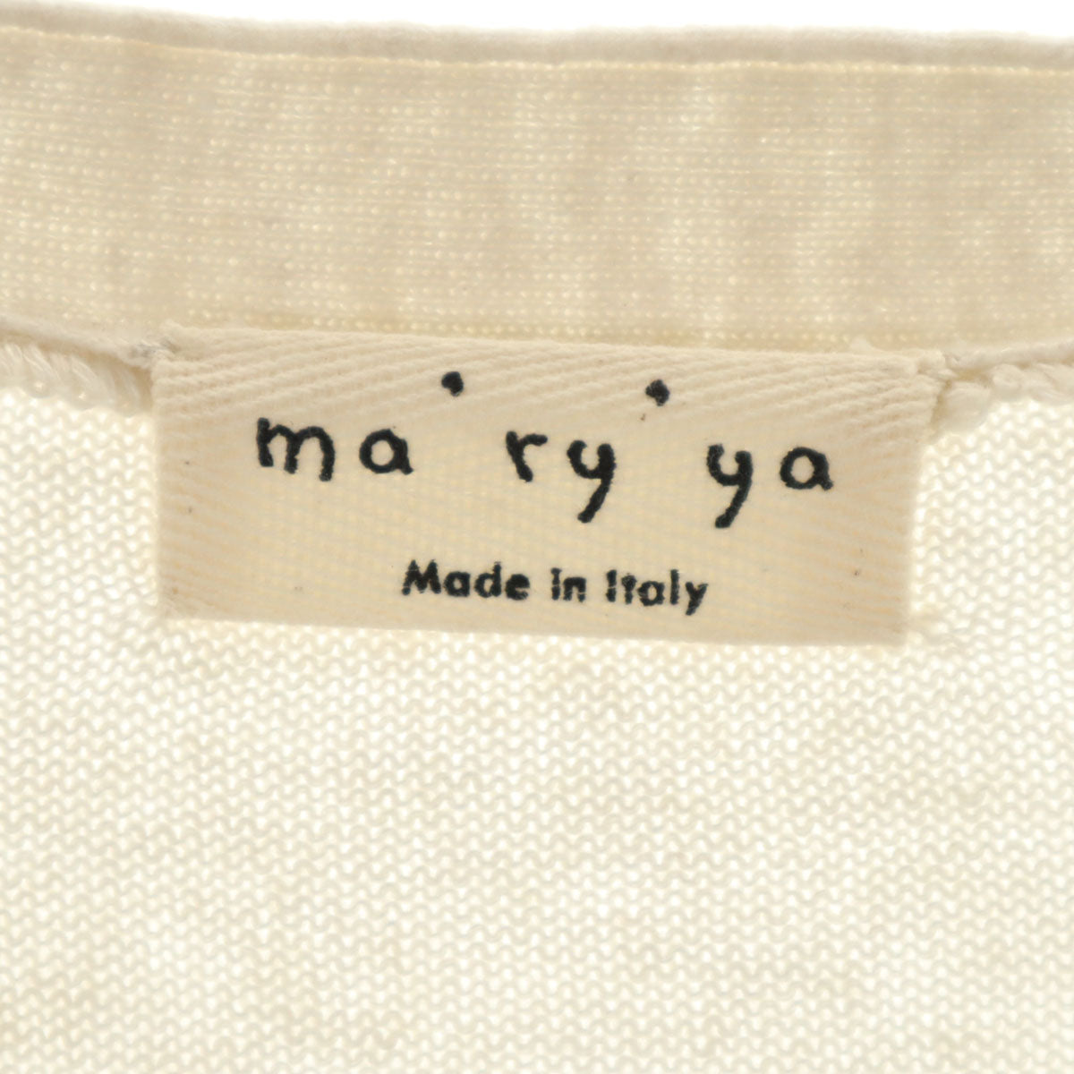 ma`ry`ya マリア イタリア製 リネンブレンド 長袖 Vネック ニットカーディガン M アイボリー レディース