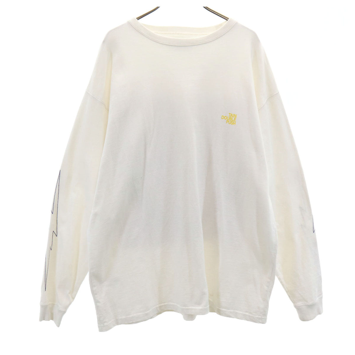 TAIN DOUBLEPUSH タインダブルプッシュ バック バンダナ 長袖 Tシャツ L ホワイト ロンT メンズ