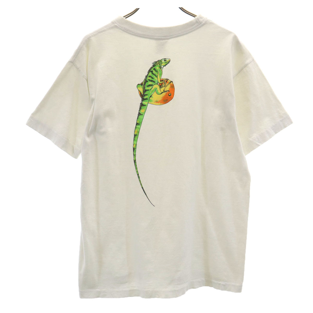 HARD LAVA 90s オールド バック トカゲ プリント 半袖 Tシャツ M ホワイト 爬虫類 メンズ