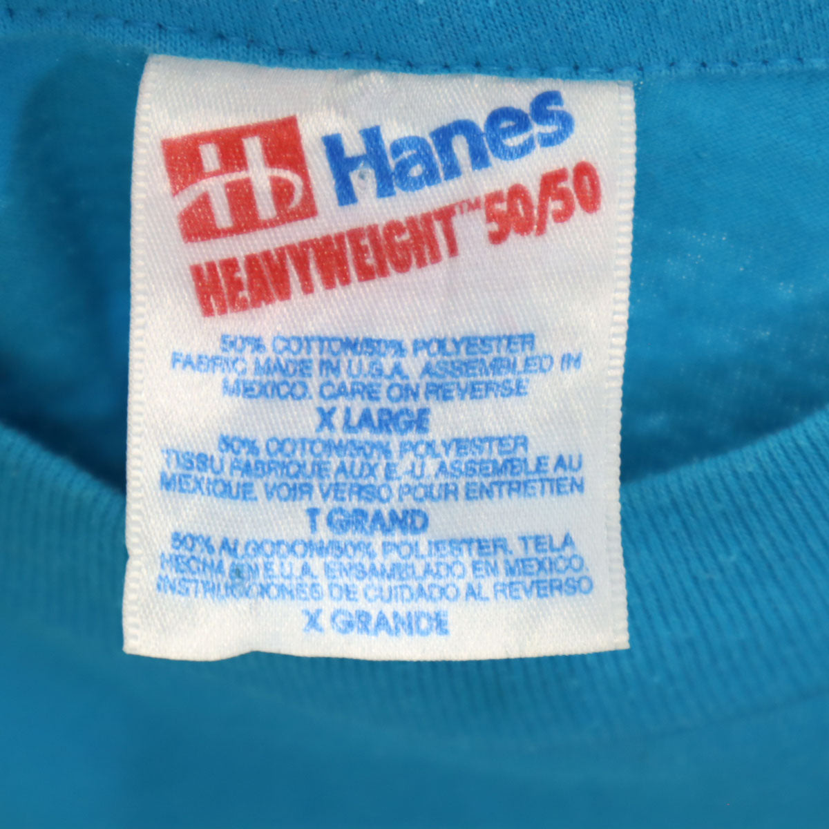 Hanes ヘインズ 90s オールド USA製 ドリームキャッチャー 半袖 Tシャツ XL 水色 シングルステッチ メンズ