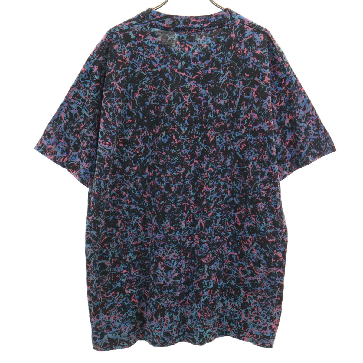 ROSS INTERNATIONAL 90s USA製 オールド 総柄 半袖 Tシャツ ONE SIZE ブラック シングルステッチ メンズ