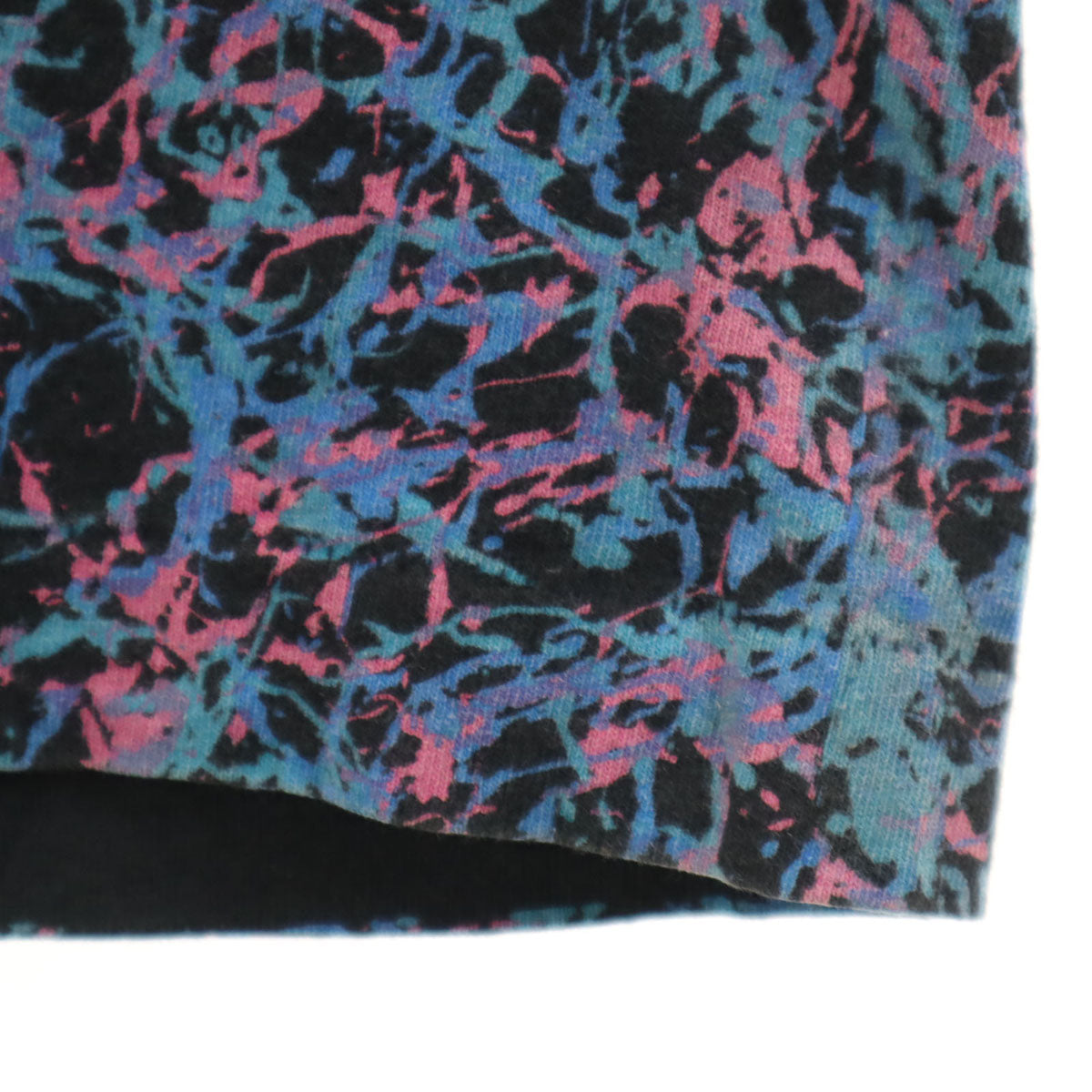 ROSS INTERNATIONAL 90s USA製 オールド 総柄 半袖 Tシャツ ONE SIZE ブラック シングルステッチ メンズ