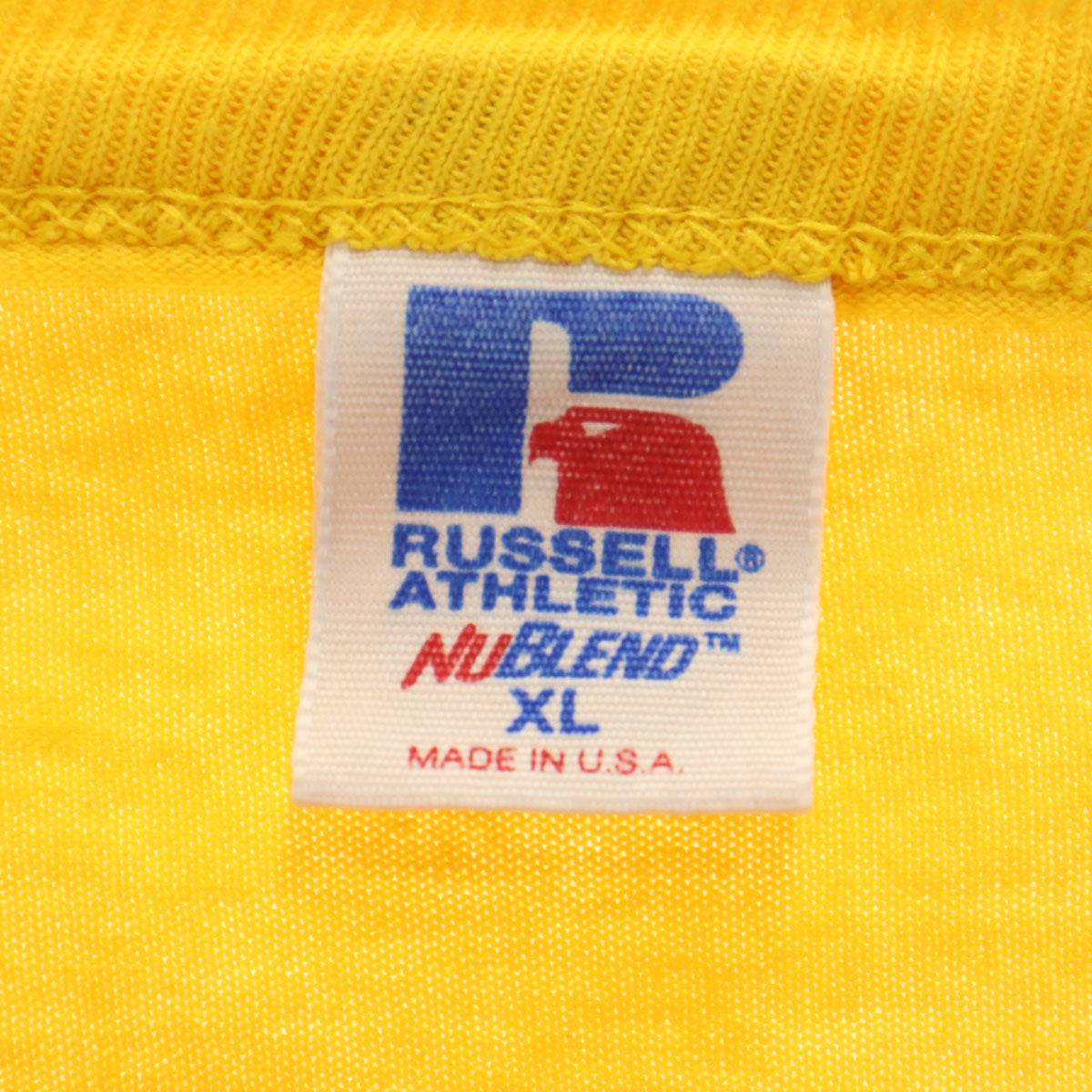 RUSSELL ATHLETIC ラッセルアスレチック 90s USA製 オールド Lee Road UMC 半袖 Tシャツ XL イエロー メンズ