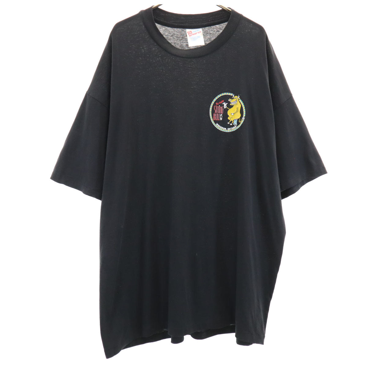 Hanes ヘインズ 90s オールド USA製 アニマル柄 半袖 Tシャツ XXL ブラック シングルステッチ ビッグサイズ メンズ