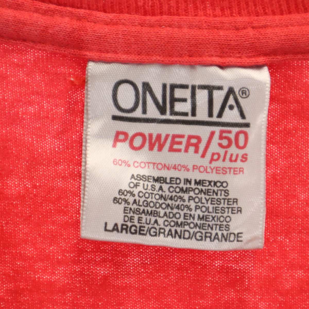 ONEITA オニータ 90s オールド CALNEVA 半袖 Tシャツ L レッド シングルステッチ メンズ