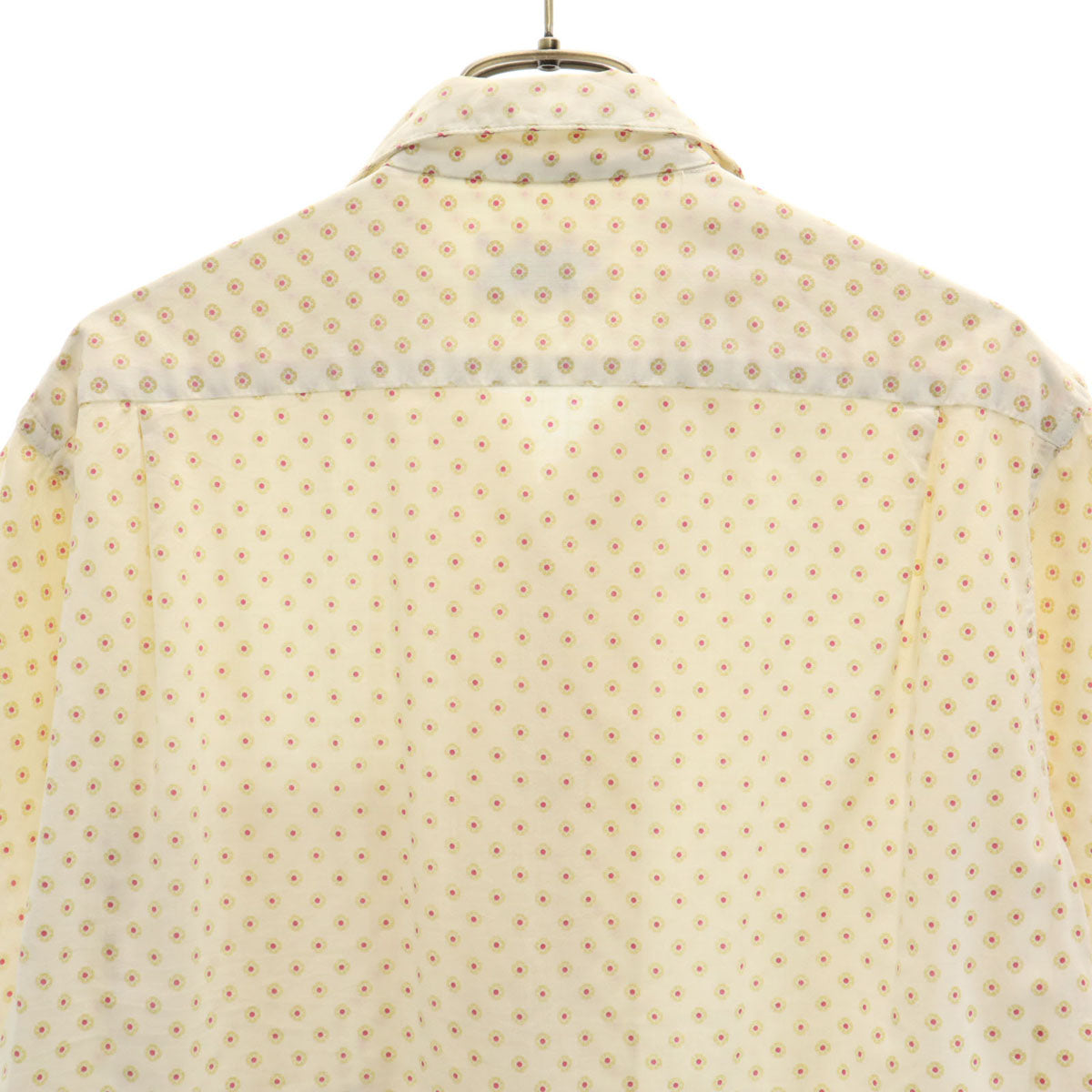 Style Guild 60s ヴィンテージ 総柄 半袖 オープンカラーシャツ S 生成り メンズ