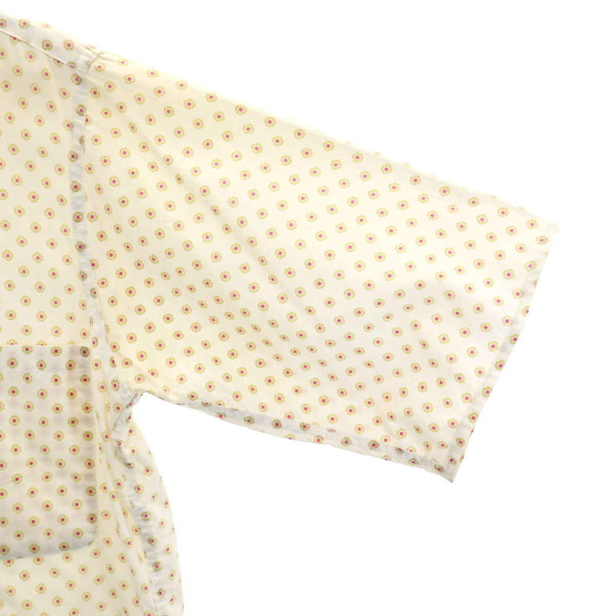 Style Guild 60s ヴィンテージ 総柄 半袖 オープンカラーシャツ S 生成り メンズ