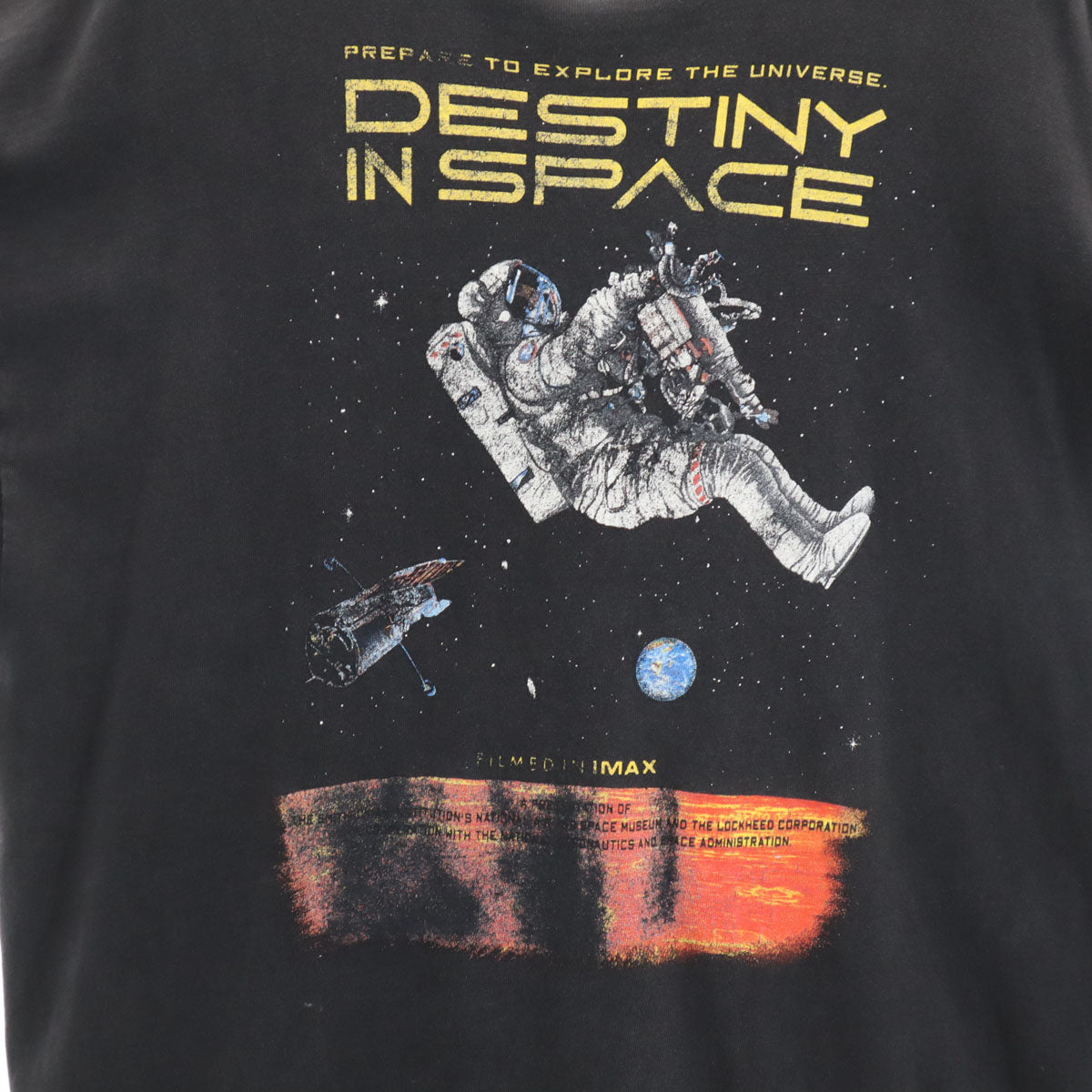 Hanes ヘインズ 90s オールド USA製 US NAVY 海軍 DESTINY IN SPACE 半袖 Tシャツ XL ブラック BEEFY-T シングルステッチ メンズ