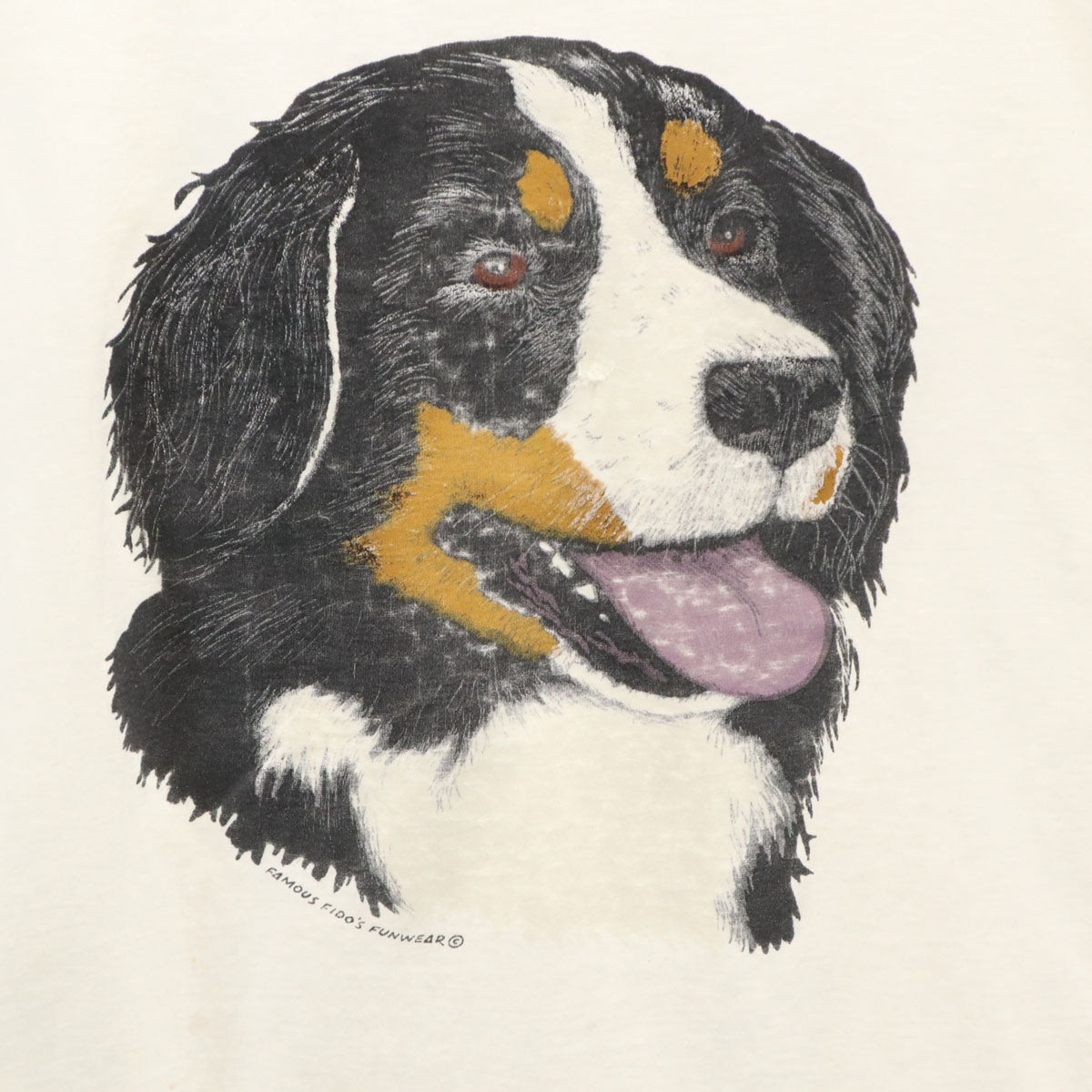 FRUIT OF THE LOOM BEST フルーツオブザルーム ベスト 90s USA製 オールド ロットワイラー 半袖 Tシャツ XL ホワイト ドッグ 犬柄 レディース