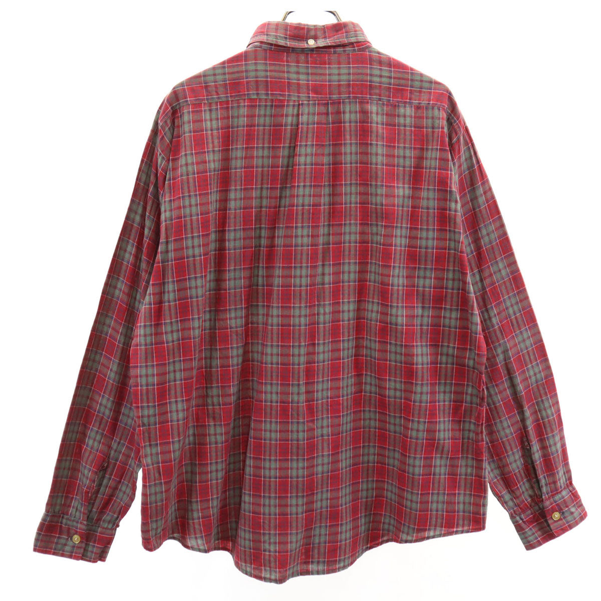 MAYWOOD 60s ヴィンテージ チェック柄 長袖 ボタンダウンシャツ L レッド メンズ