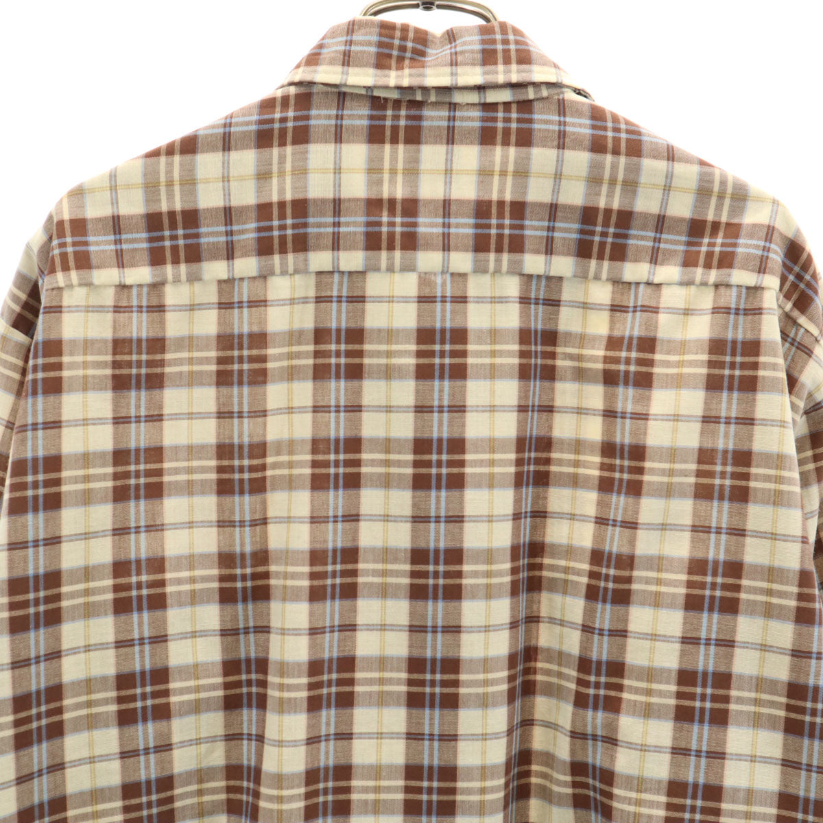Sears シアーズ 70s USA製 ヴィンテージ チェック柄 長袖 CPO シャツ L ブラウン メンズ