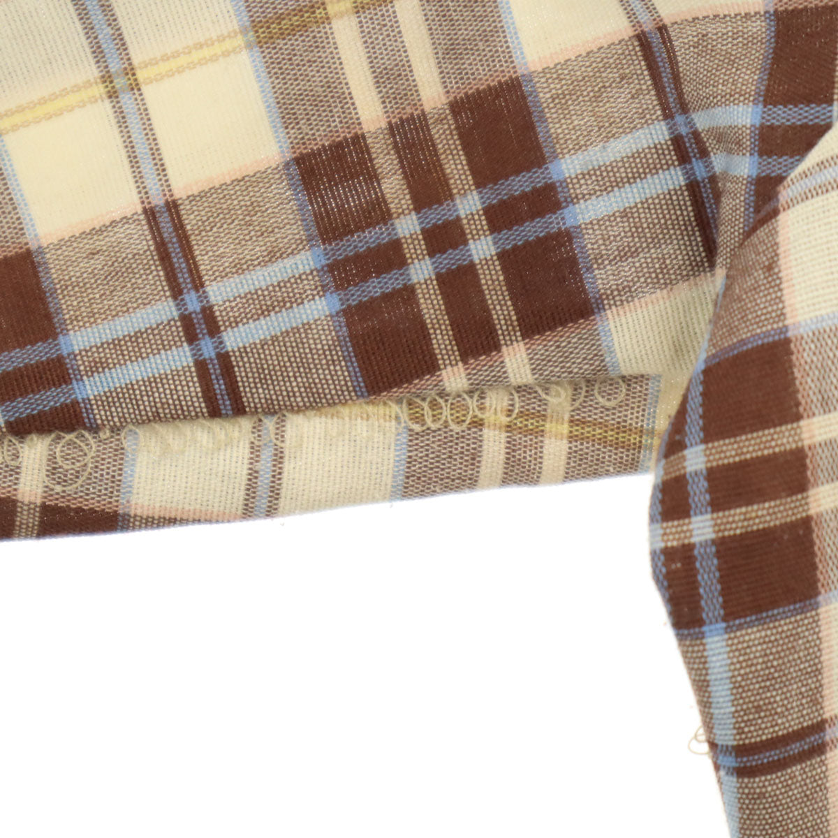 Sears シアーズ 70s USA製 ヴィンテージ チェック柄 長袖 CPO シャツ L ブラウン メンズ