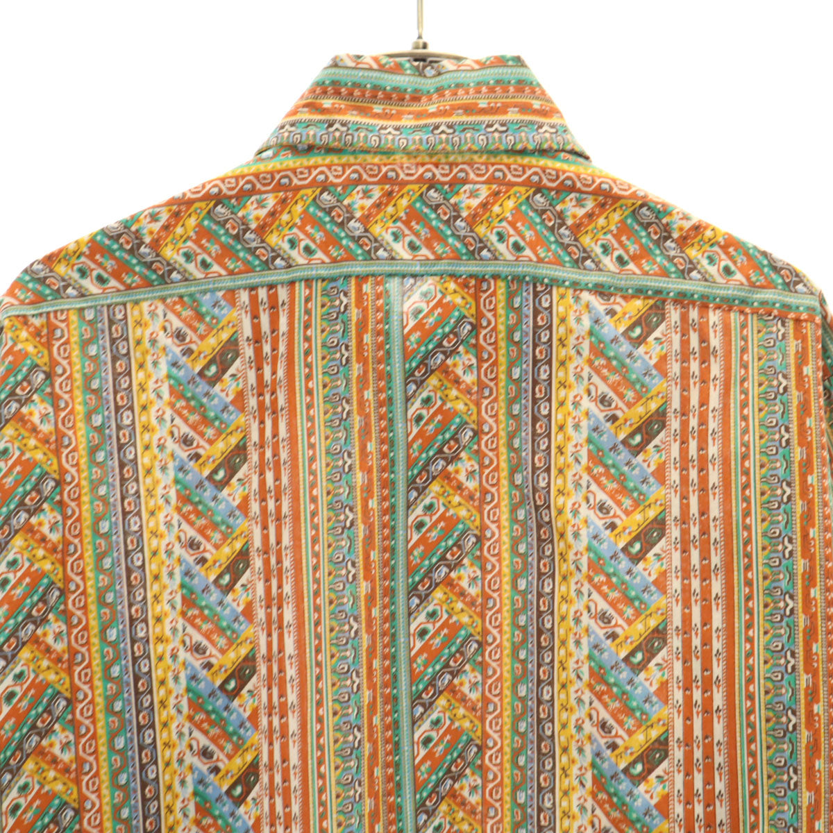 ARROW アロー 70s ヴィンテージ 総柄 長袖 シャツ 15 オレンジ系 メンズ