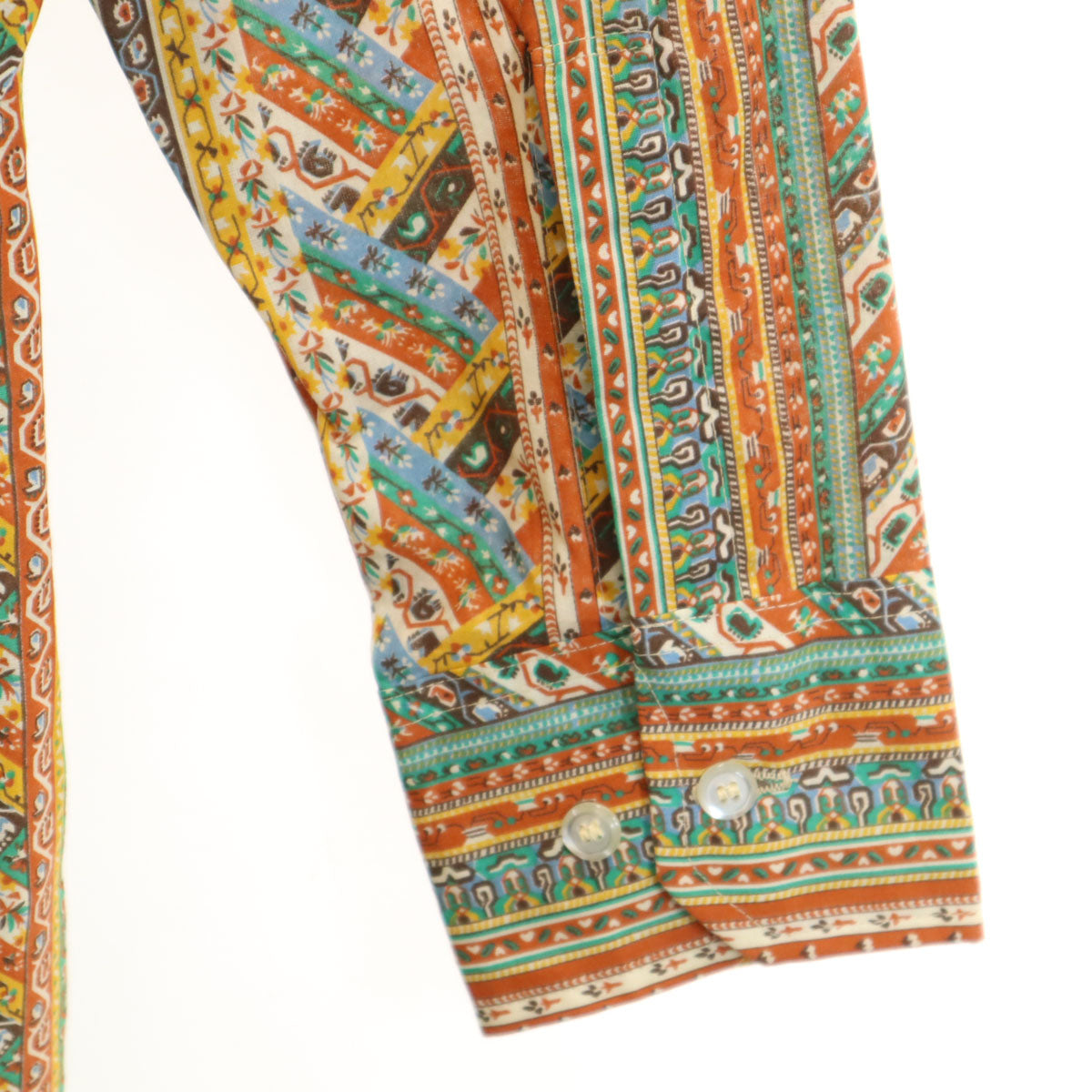 ARROW アロー 70s ヴィンテージ 総柄 長袖 シャツ 15 オレンジ系 メンズ