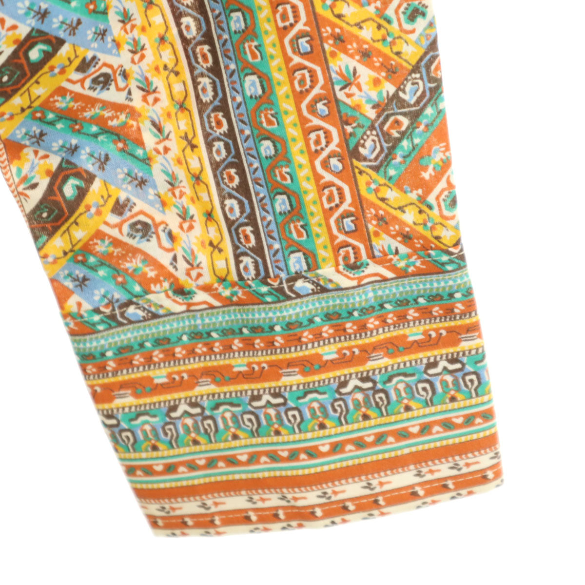 ARROW アロー 70s ヴィンテージ 総柄 長袖 シャツ 15 オレンジ系 メンズ