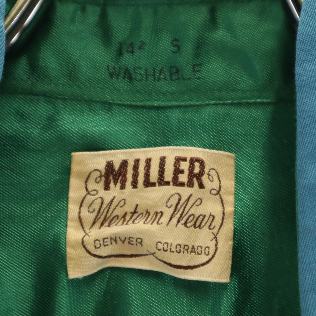 MILLER ミラー 50s ヴィンテージ 長袖 シャツ S 青緑 メンズ