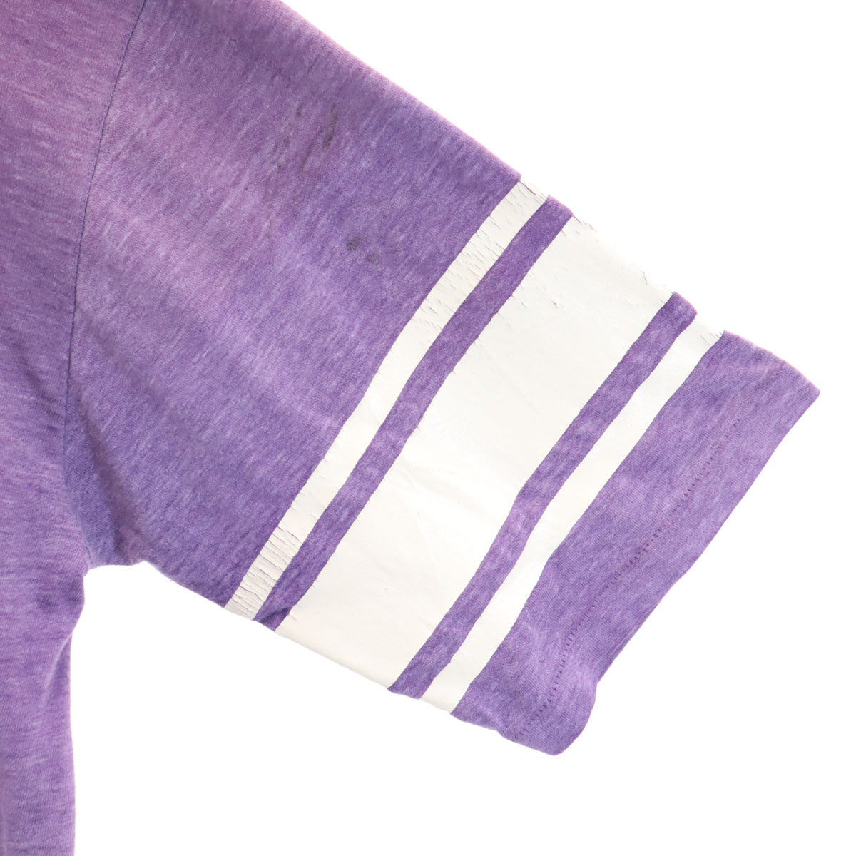 adidas アディダス 80s USA製 ヴィンテージ トレフォイルロゴ 5分袖 Vネック Tシャツ パープル メンズ