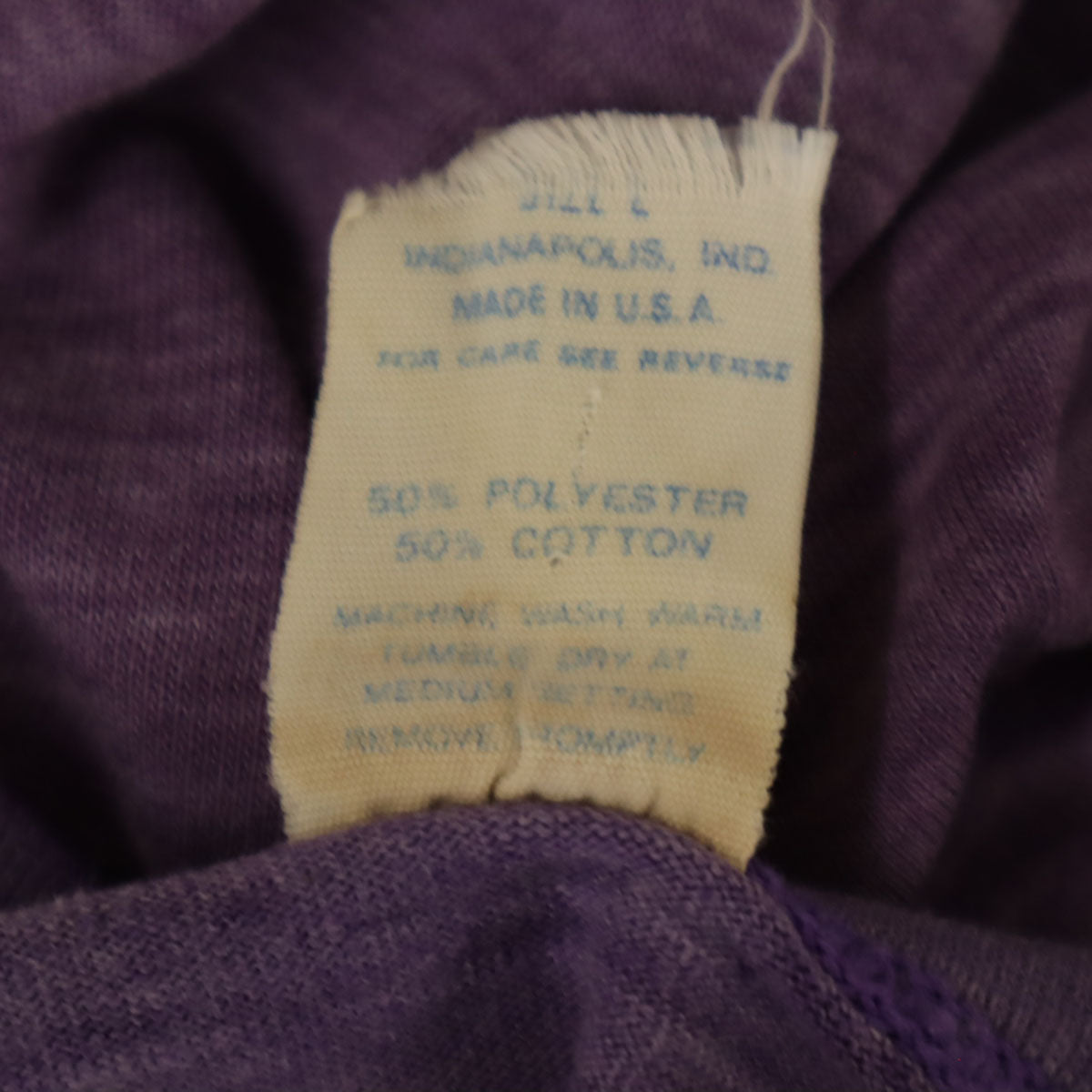 adidas アディダス 80s USA製 ヴィンテージ トレフォイルロゴ 5分袖 Vネック Tシャツ パープル メンズ