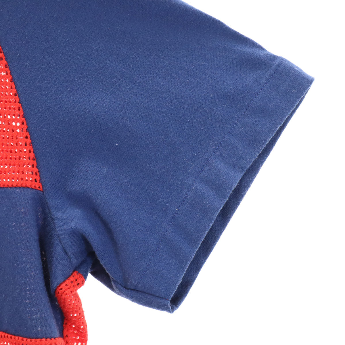 NIKE ナイキ 80s USA製 ヴィンテージ 半袖 メッシュ Vネック Tシャツ L レッド ショート丈 レディース