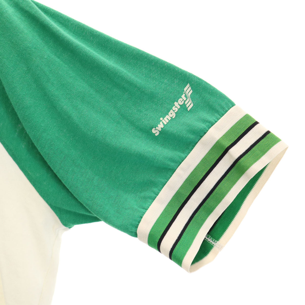 Swingster スイングスター 80s 90s USA製 オールド 半袖 Vネック Tシャツ L グリーン系 野球 メンズ