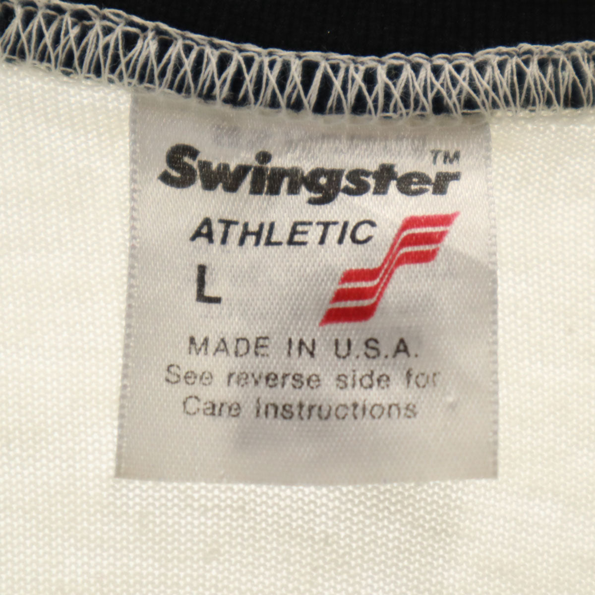 Swingster スイングスター 80s 90s USA製 オールド 半袖 Vネック Tシャツ L グリーン系 野球 メンズ