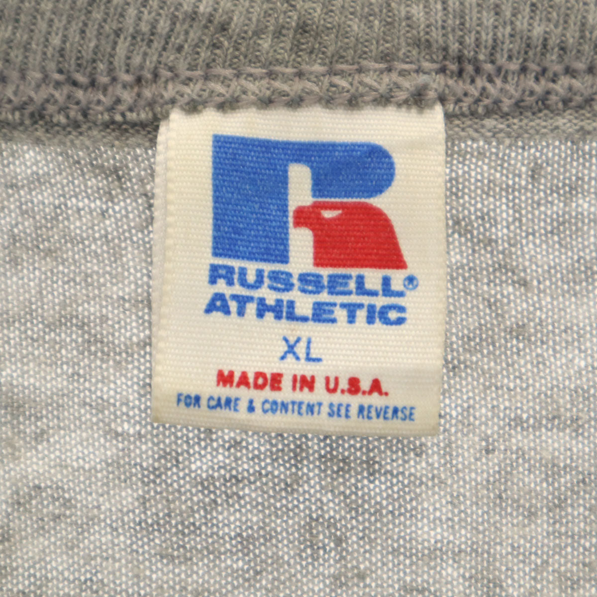 RUSSELL ATHLETIC ラッセルアスレチック 90s USA製 オールド プリント 半袖 Tシャツ XL グレー メンズ